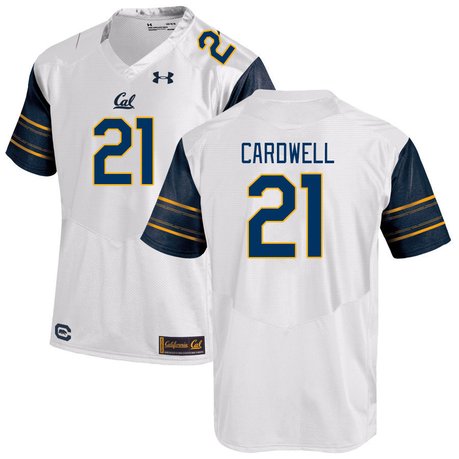 Men #21 Byron Cardwell California Golden Bears College Football Jerseys Stitched Sale-White - Click Image to Close